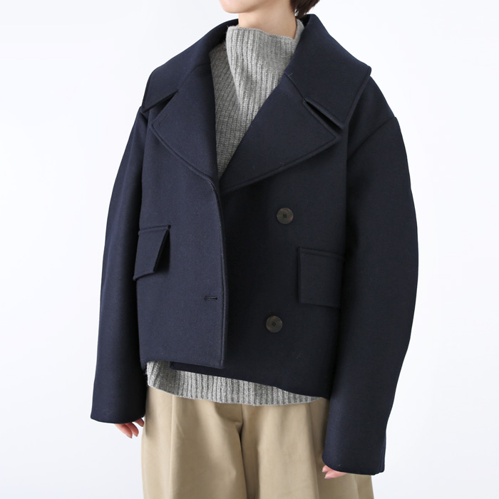 Recycled Wool Cropped Pea Jacket ウールオーバーサイズクロップドpコート Women Ndc Japan Online